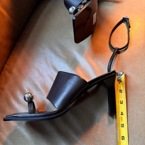 COS Atelier Sphere Heeled Sandals w Silver Accents 90s designer quiet luxury NWB - Picture 8 of 15